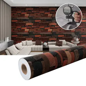 1 Roll Vintage Brick Pattern Wallpaper – Self-Adhesive Brick Wall Décor Sticker for Walls, Easy to Remove, Durable Vinyl Material, Waterproof, Realistic Textured Design, Perfect for Home Décor and Wall Decoration
