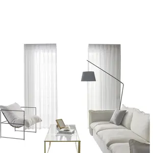 Diamond Yarn White Sheer Curtains Light Filtering Semi Blackout Bay Window Bedroom Sheer