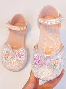 Breathable Glitter Decorated Sandals with Adjustable Velcro, Lightweight Design for Summer, Comfortable Soft Lining, Casual Outdoor Play