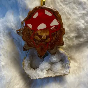 Mushroom Friend Pinecone Pendant