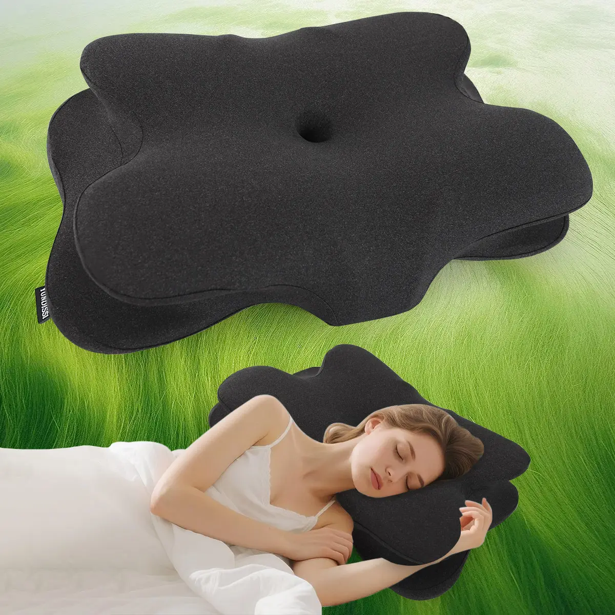 Butterfly Shape Neck Pillow Memory Cotton Foam, Contoured Memory Foam, Suitable for Side Back Belly Sleepers, Camping Travel RV Dormitory, Perfect Gift, Versatile Use