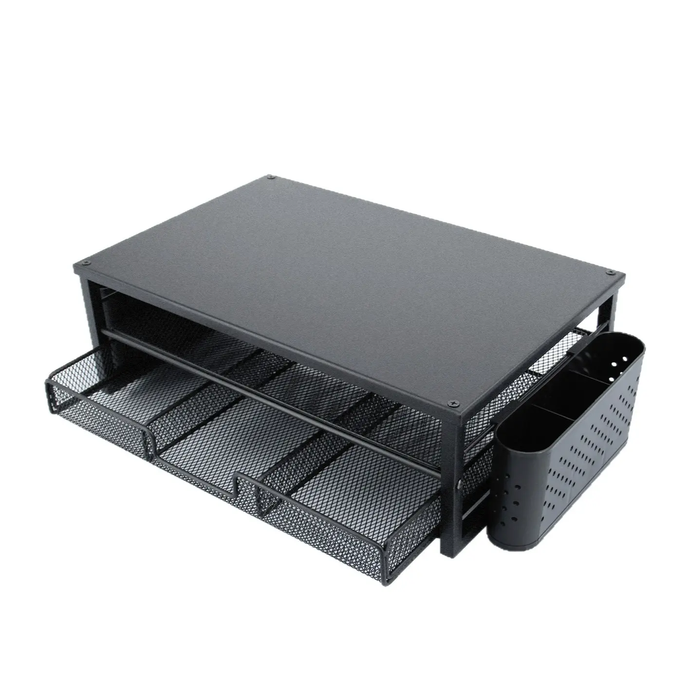 Ergonomic Monitor Stand Riser with Drawer - Height-Adjustable Computer Stand for Laptop with Storage, Sturdy Office Desk Organizer for Stationery & Home Office Use, Laptop Stand With Storage