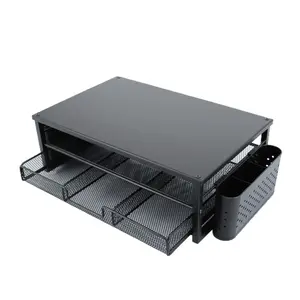 Ergonomic Monitor Stand Riser with Drawer, Height Lift Desk Organizer for Monitor Laptop Stationery, Sturdy Home Office Desk Accessory