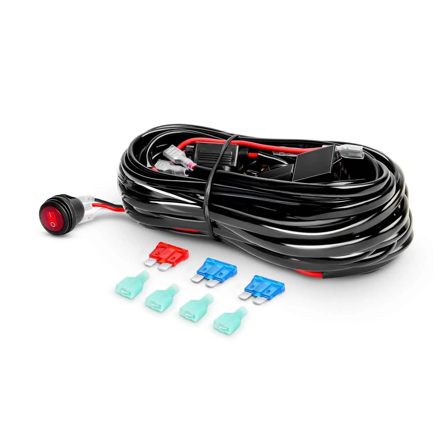 Nilight LED Light Bar Wiring Harness Kit 12V On off Switch Power Relay Blade Fuse for Off Road LED Work Light Bar, Off Road Lights, Light Bar Car