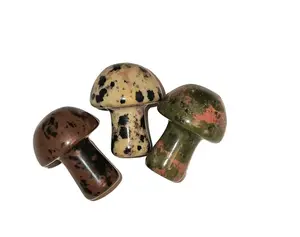 Mahogany Obsidian- Dalmatian Jasper- Unakite Mini Crystal Mushrooms