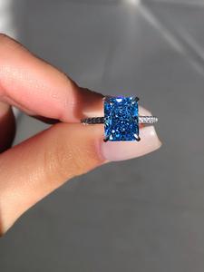 s925 sterling silver fashion artificial crystal decor ring, elegant engagement ring for women, trendy all-match & exquisite jewelry for birthday gift