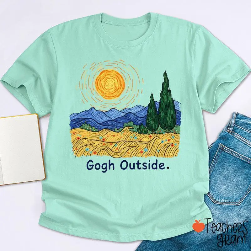 Gogh Outside Art Teacher T-Shirt,back to school,back to school shopping
