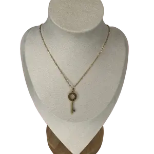 Roman Numeral Key Pendant Necklace Stainless Steel Electroplated Fashion Retro Clavicle Chain Jewelry For Women