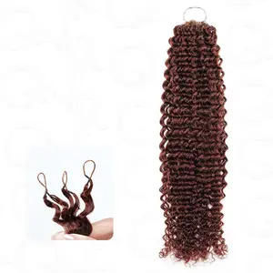 QVR 33B# Crochet Hair Small Kinky Curly Machine Made Feather Human Hair Extension TikTokShopBlackFriday