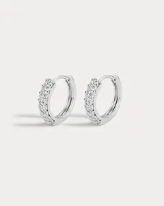 Baby Pave Huggies- Silver