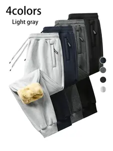 Men's Casual Jogger Pants, Fleece Lined, Drawstring Ankle Cuff, Zipper Pockets, Comfortable for Daily Wear, Running & Fitness, Zipper Pocket Joggers