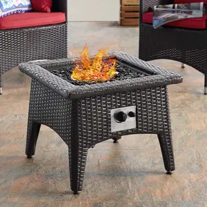 Modway Vivacity Outdoor Patio Fire Pit Table in Espresso