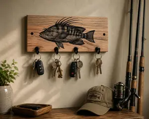 Sheepshead Key Hanger, Home Organiser, Wall-Mounted Hook for Entryway Key Storage