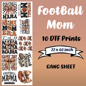 Football Mom DTF Bundle Sheet Ready To Press T-shirt Transfers
