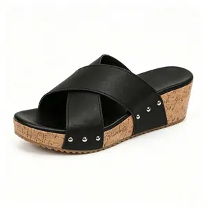 Women Summer Bow Thick Platform Open Toe Slide Sandals Fashion Comfortable Cute Flat Beach Shoes Casual Holiday Outfits