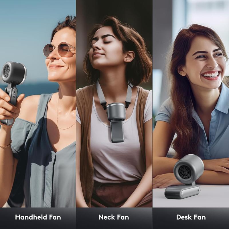 2026 New handheld turbocharged fan rechargeable- 3 IN 1 Turbo Fan, 3 Colour + 5 Gear Wind,4000mAh Battery Operated, 3 IN 1 Hand Fan Rechargeable Portable Rechargeable Pocket Fan, 3 in 1 Foldable & Hanging Neck Fan, Multifunction, Durable, 4000mAh Battery