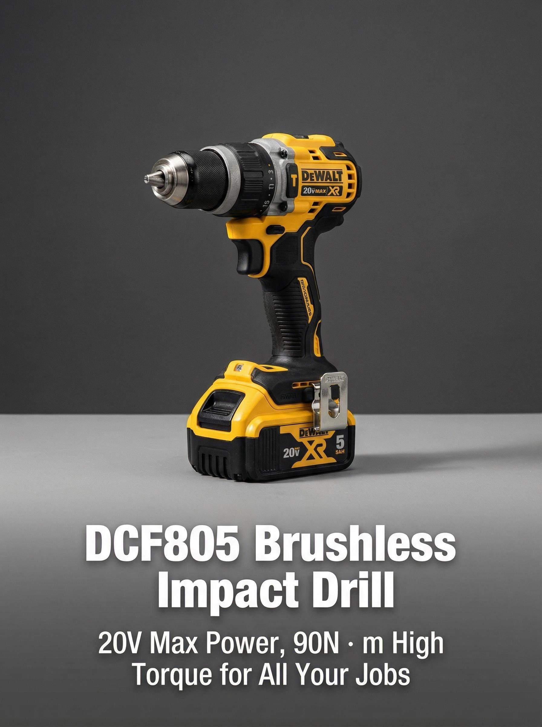 DEWALT DCF805 20V Brushless Impact Drill for Metal Wood Installation torque multiplier