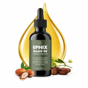 Ephix Beard Oil For Men - Maximum Beard Growth Oil For Promoting Health Beards - Daily Hair Care - Jojoba & Argan Oil Formula for Moisturizing Skin and Enhancing Beard Health - 2 oz Bottle - Made In USA Sulfate Free Paraben Free