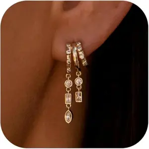 Brass Electroplated Real Gold Tassel Versatile Fashionable High-end Earrings for Women