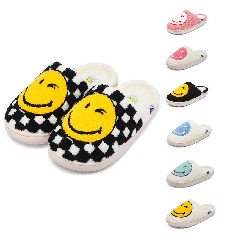 SMILEYWORLD Smiley Slippers for Women & Men | Soft Plush Indoor Outdoor Slides Shoe Footwear Flipflop Girl