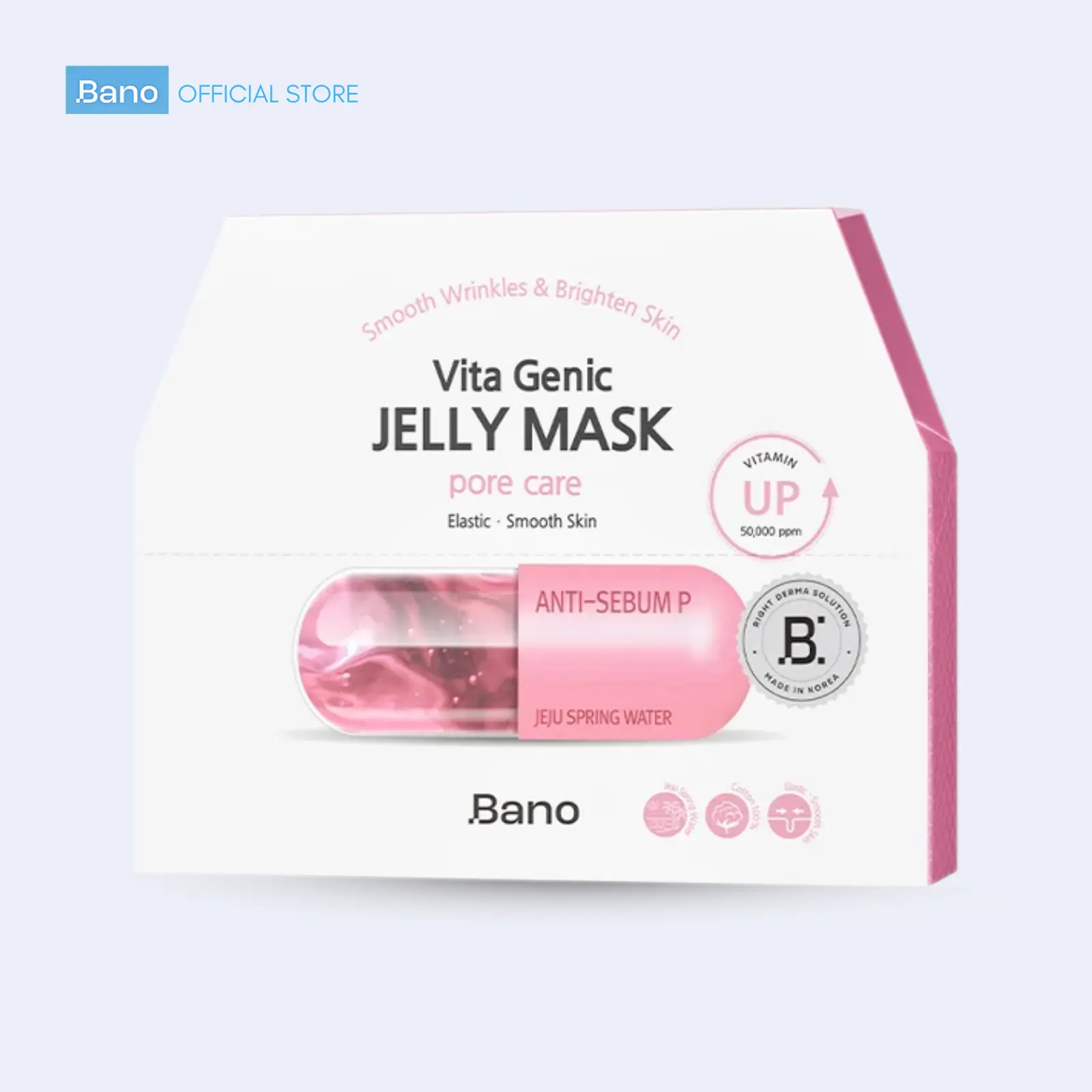 Bano Vita Genic Jelly Mask Pore Care – Pore Refining & Sebum Care, 100% Cotton Sheet Mask, Pack of 10