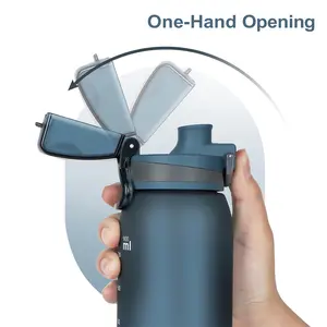 30oz Sports Water Bottle with Leak Proof Flip Top Lid BPA Free Tritan Reusable Plastic for Gym and Outdoor, Travel Water Bottle with Straw