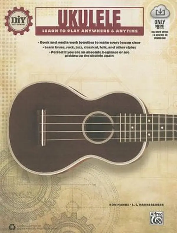USED Book - DIY (Do It Yourself) Ukulele: Learn to Play Anywhere & Anytime, Book & Online Video/Audio by Manus, Ron (Paperback) - english