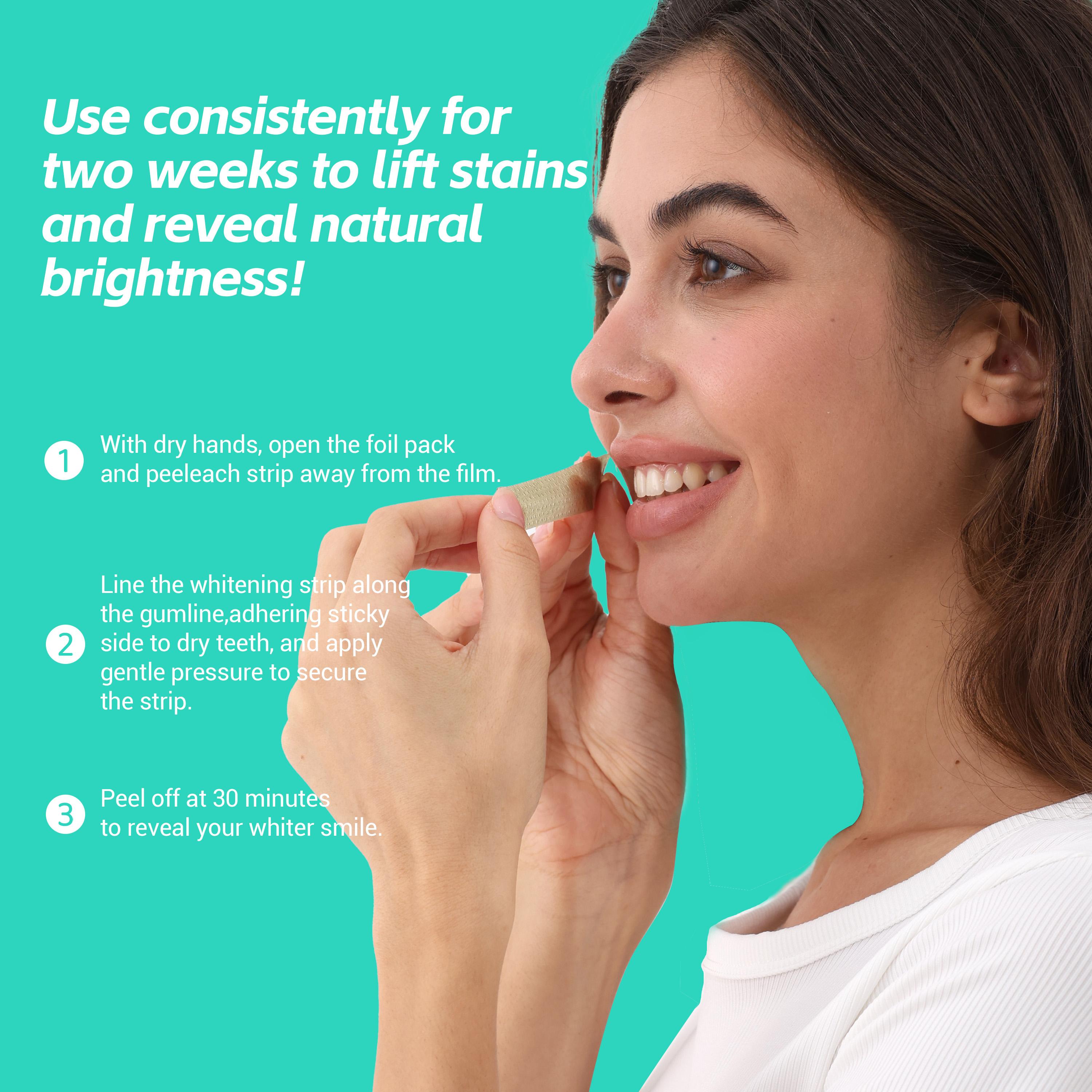 Ceelike 7-Day Teeth Brightener Strips for Adults, Enamel-Safe Hydroxyapatite Oral Care Teeth Whitener, Non-Sensitive Coconut-Infused Selfcare Product for Refreshedlook