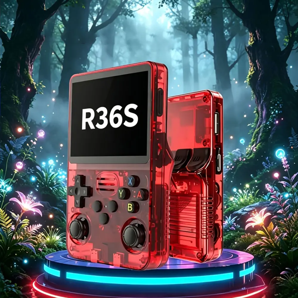 R36S Retro Handheld Console Device 3.5-Inch HD Screen, 64GB, Plug-and-Play, Portable, Multiple Colors, Ideal for Men's Birthday/Christmas Gift Set