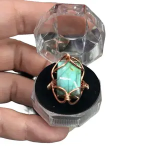 Crystal Ring, handcrafted, everyday wear, pure copper/tarnish resistant copper mix, fixed size (adjustable for ammonite), DM your size or include in notes