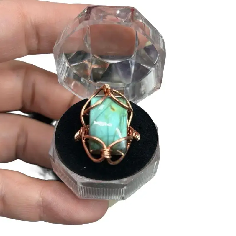 Crystal Ring, handcrafted, everyday wear, pure copper/tarnish resistant copper mix, fixed size (adjustable upon request), DM your size or include in notes