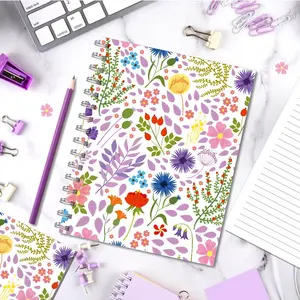 2 PCS Purple Spring Mini Wild Flower Design Spiral Tearable Loose-leaf Notebooks – Fresh Wildflower Design for Birthday Party Supplies, Daily Journaling & Creative Notes,Elegant & Practical,Warm Gift for Mom, Grandma & Loved Ones