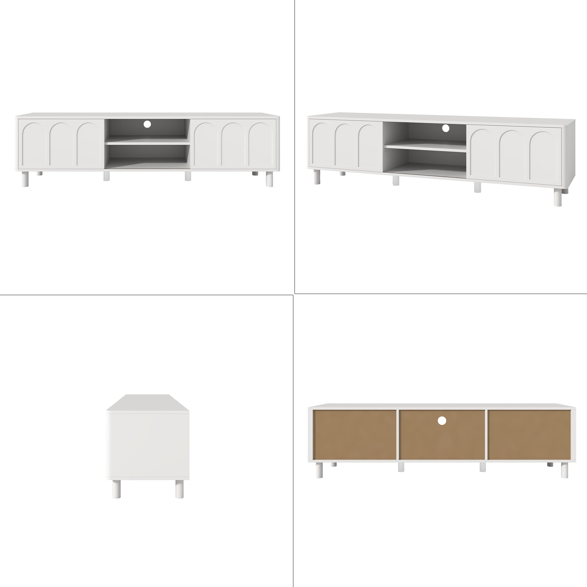 Giratree TV Stand for TVs up to 70'', Entertainment Center with Large Storage for Living Room, Media Console with Sliding Doors and Adjustable Shelves, Modern TV Cabinet for Game Consoles and Decor