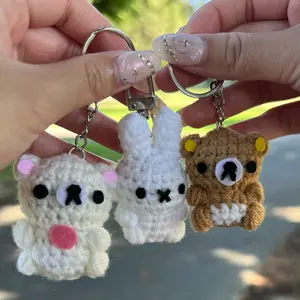 Sanrio Characters Crochet Keychain Handmade Bunny and Bear