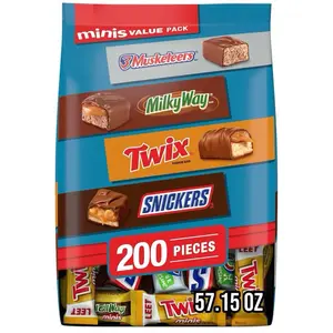 Minis More S Skillet Cookies Value Pack 200 Pieces Featuring Muskeleers Milky Way Twix Snickers 57.15 Oz