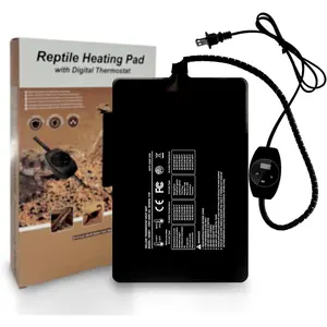 Heating Pad with Digital Thermostat, 6x8 Inch Under Tank Heat Pad for Reptiles Tortoise Snakes Lizard Gecko Hermit Crab Frog Spider Insect Breeding - Upgraded Terrarium Heating Pad