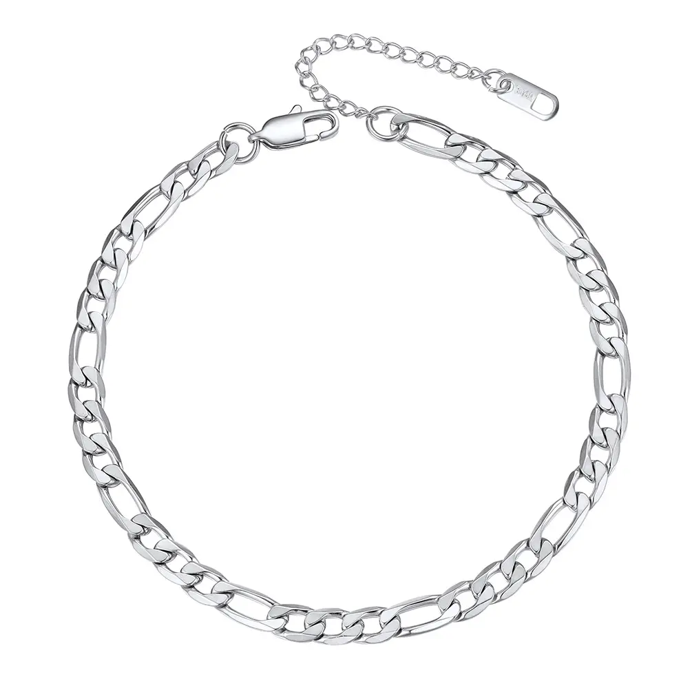 PROSTEEL Figaro Chain Anklets Stainless Steel Hypoallergenic 8-10.5 Inch Adjustable Ankle Bracelets For Women Girl Lovers Gift Box