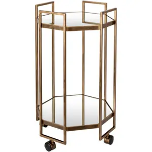 Octagon Brass Bar Cart