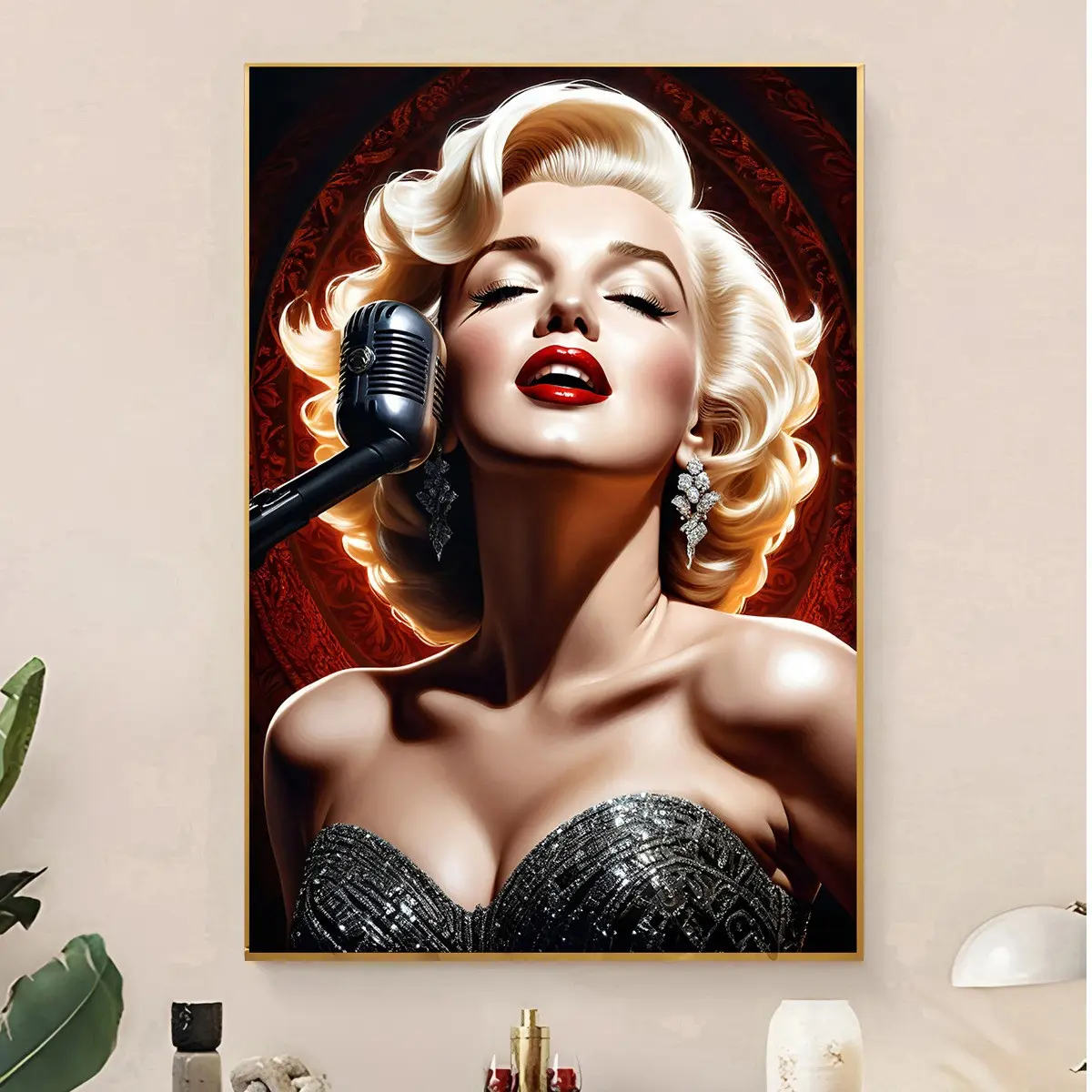 Marilyn Monroe Trendy Pop Girly Sexy Woman Poster Print Wall Art Pictures Canvas Painting Aesthetic Wall Decor Living Room Bedroom Home Decor Decoration Items Gift