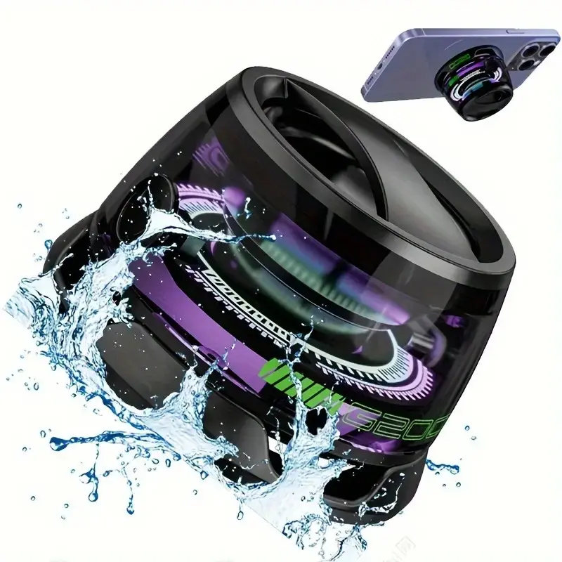 Mini Speaker With RGB Lighting, Portable Wireless Speakers, 2.0 Channel, Bass Boost, Surround Sound, Magnetic Absorption, Universal Phone/Tablet/PC Stand