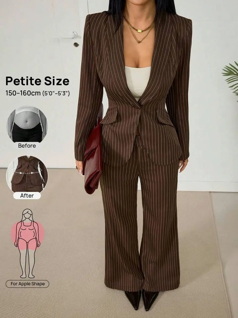 Suitable For Commuting In Autumn And Winter. Black Single-Button Black Suit Jacket + Suit Pants Suit Suit Office Commuting Suit ,Petite Women