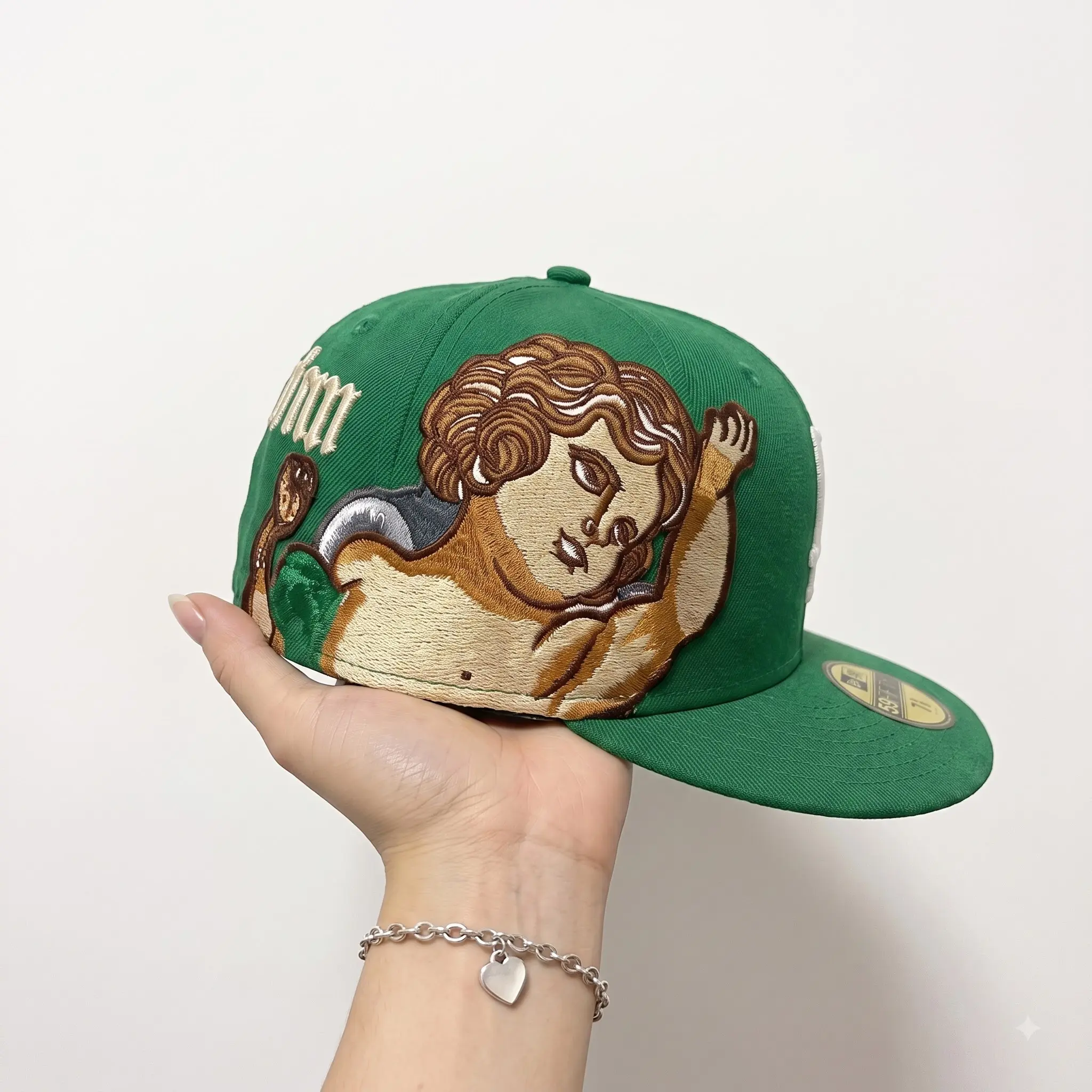 Unisex Cotton L.A Green Baseball Cap - Hip Hop Style, Embroidered Design, Adjustable Buckle, Breathable, Comfortable Fit, Size 7-8