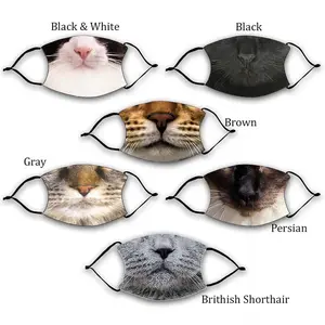 CAT FACE Fashion Design Printed Reusable Face Mask collection