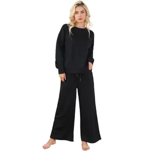 Double Take Full Size Textured Long Sleeve Top and Drawstring Pants Set Stretchy Womenswear Overalls Women Comfort