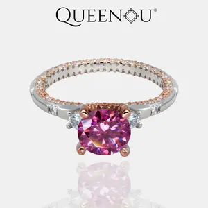 【149】QUEENSDAY Verona Sakura Pink Synthetic Moissanite Ring