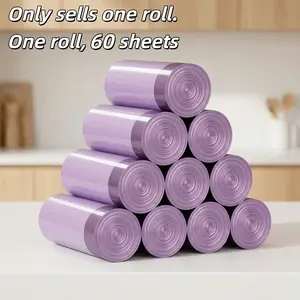 60pcs Trash Bags, Heavy Duty Garbage Bags, Strong Tear Resistant Leakproof Seal, Large Capacity Drawstring Garbage Bags, Odor Blocking for Kitchen Bathroom