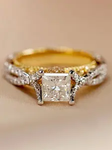1 PC Elegant Cubic Zirconia Ring For Women For Wedding Engagement Party Jewelry Valentine's Day Gift