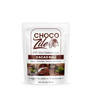 ChocoZile Cacao Ball - 100% Pure Haitian Cacao - Natural Handcrafted Authentic Haitian Cacao - No Sugar No Additives No Preservatives - 8 Fl Oz