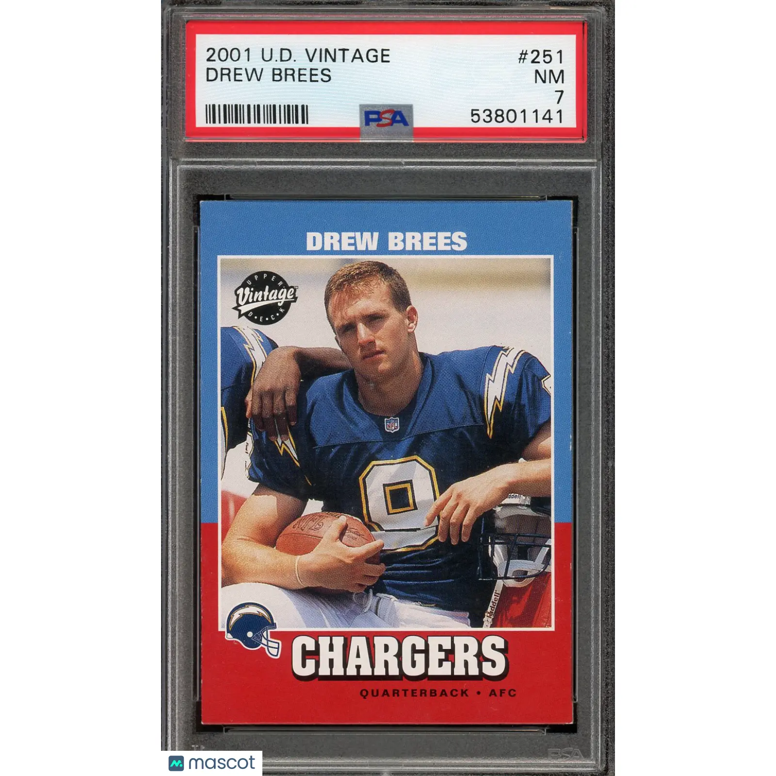 2001 Upper Deck Vintage Drew Brees Rookie #251 PSA 7 San Diego Chargers