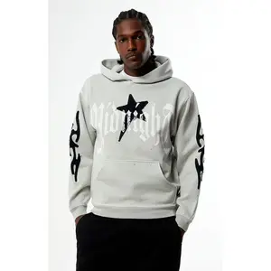 Pacsun Men's Midnight Raw Applique Rhinestone Hoodie
